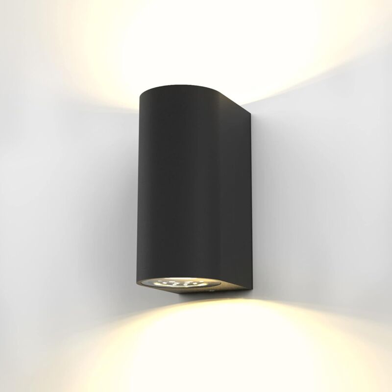 Moderne Schwarze Led-wandleuchte Für Innen- Und Außenbereich, Gu10-wandstrahler, Beleuchtung Für Garten, Terrasse Und Garage, 12w