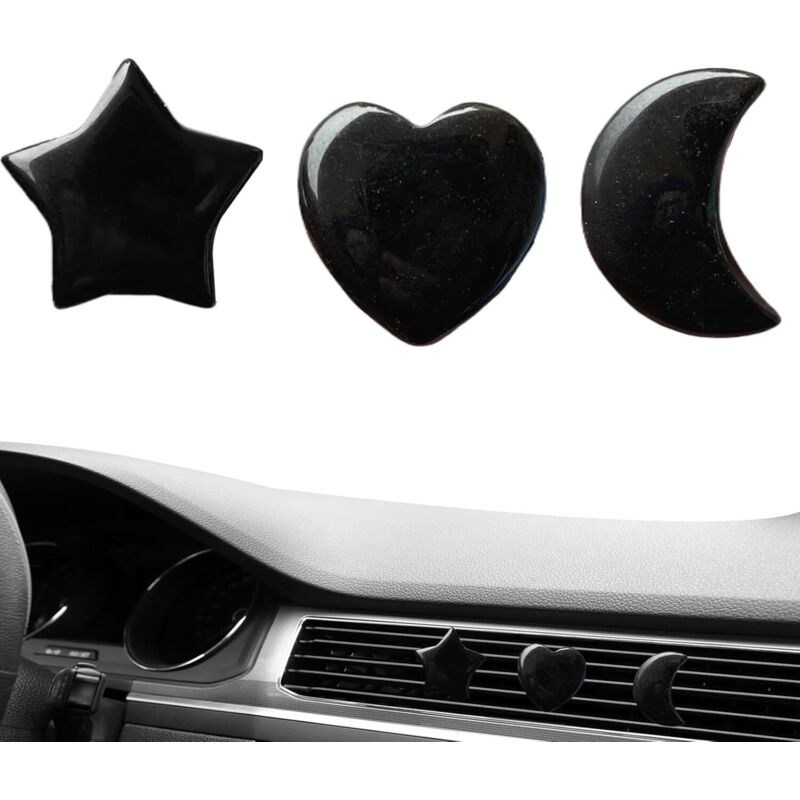 3er Set Dekorative Clips Für Auto-lüftungsgitter – Fahrzeug-luftauslass-dekoration In Form Von Mond, Stern Und Herz