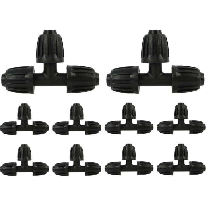 10 Stück T-verbinder Für Tropfbewässerungssystem, Langlebige Kunststoff-hahnadapter 13 Mm 1/2", Für Gartenbau, Landwirtschaft Und Gewächshäuser