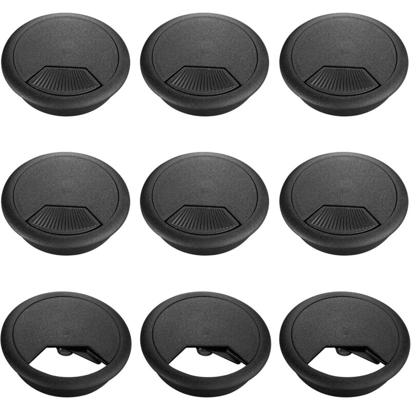 Kabeldurchlass Aus Kunststoff, 10 Stück, 60 Mm, Versenkbarer Kabelmanager Für Schreibtisch, Zur Organisation Von Kabeln Im Büro Und Zuhause