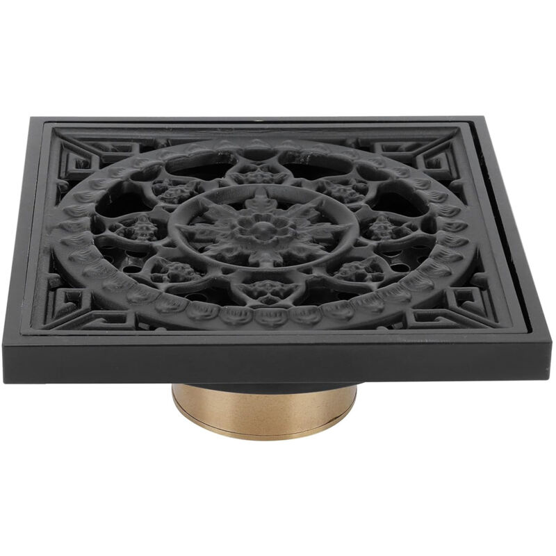 Quadratischer Duschablauf 10x10 Cm – Schwarzes Kupfer Im Retro-stil – Verstopfungsfreier Abfluss Mit Abnehmbarem Deckel – Für Badezimmer Und Küchen
