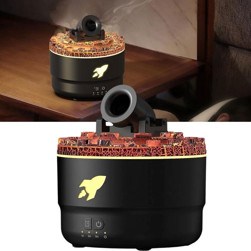 Cannon Blast Aromadiffusor, Turm-aromatherapie-luftbefeuchter, Led-dampfluftbefeuchter Mit 7 Farben, Leiser Diffusor, 2 Modi Kleiner Tischluftbefeuchter Für Zuhause
