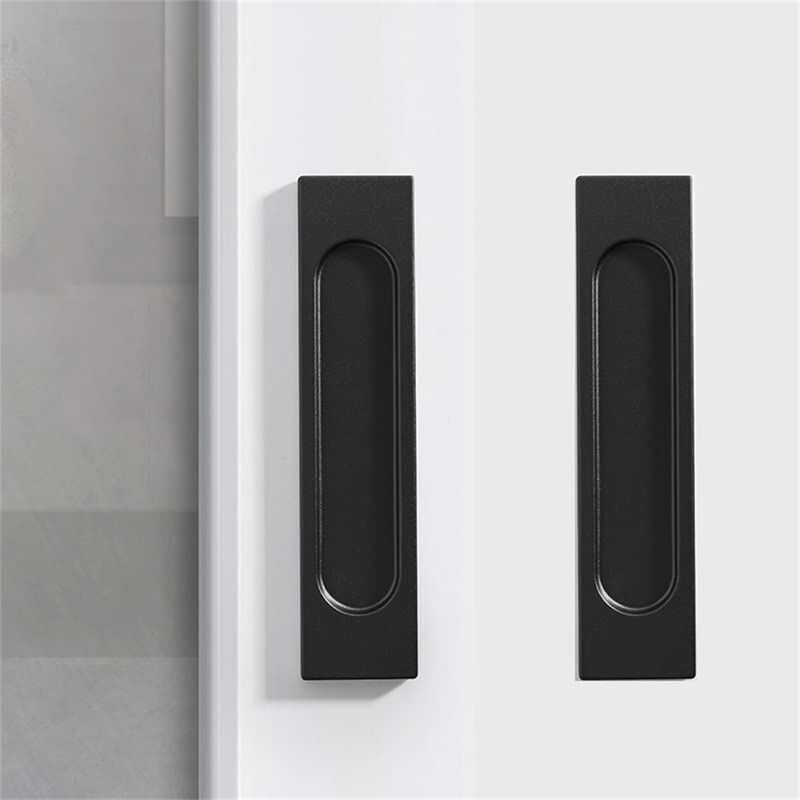 2 Stück Schwarze Klebe-griffe Für Schiebetüren, Selbstklebende Möbelgriffe Ohne Bohren