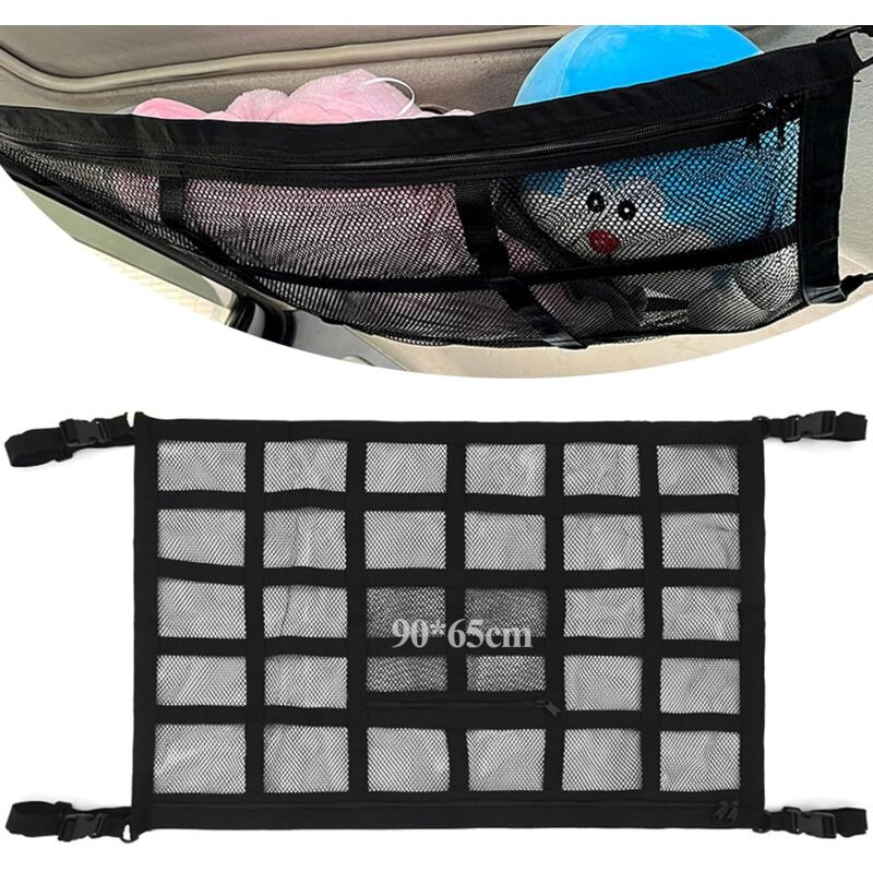 Netz-aufbewahrungsbeutel Für Autodach 90x65cm, Universeller Organiser-sack Zur Kleideraufbewahrung Im Kofferraum Oder Auf Dem Dach, Cargo-netz Für Die Decke, Geeignet Für Suv, Jeep, Van Und Wohnmobile