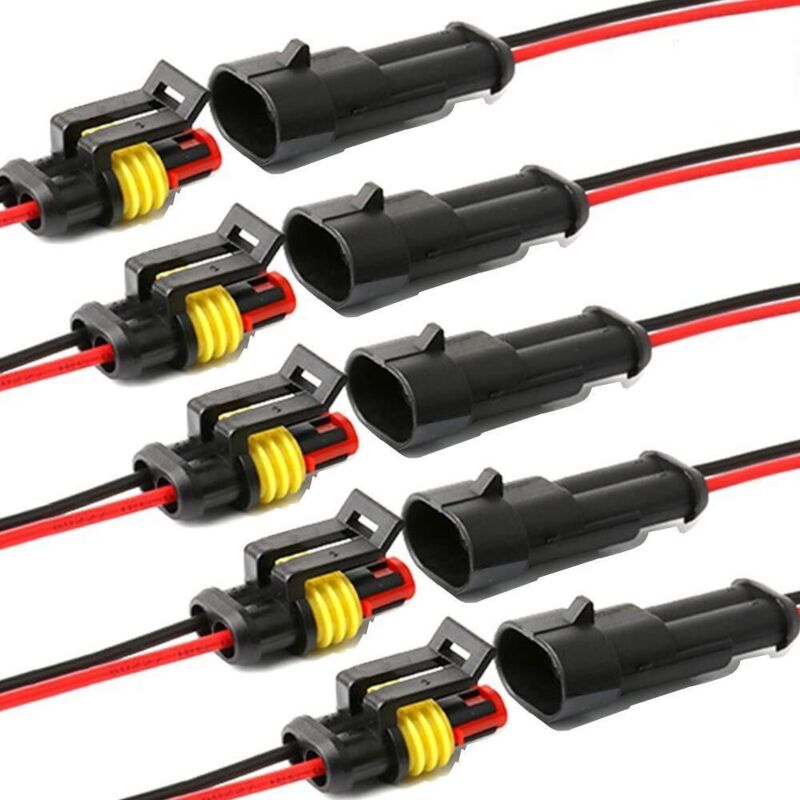 Wasserdichter Stecker, Selbstsichernde 2-polige Elektrische Kabelsteckverbinder Mit 16 Awg-kabel, Marinegeeignet Für Fahrzeug-, Lkw-, Boots- Und Andere Kabelverbindungen. (20er Pack) (2-poliger Stecke