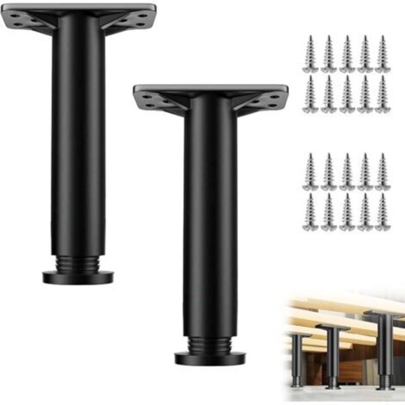 Noir, 2 Stück Verstellbare Möbelfüße, 20 Cm–35 Cm Möbelbeine Für Badezimmermöbel, Verstellbare Beine Für Tische, Stühle, Schränke Und Sofas