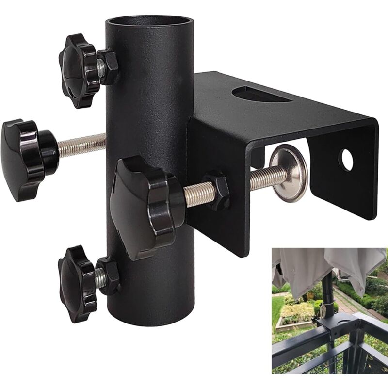 Balkonschirmständer – Klemmhalterung Für Masten Von 20 Bis 63 Mm – Rostfreier Stahl – Schnelle Installation Am Balkongeländer - Mm-38