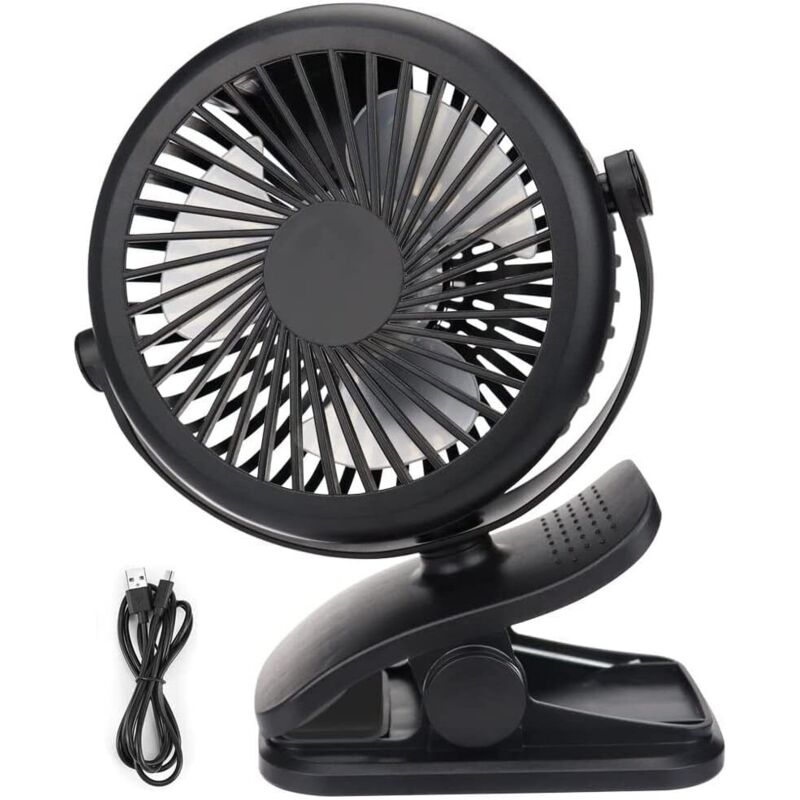 Mini-usb-ventilator, Tragbarer Leiser Ventilator Mit Wiederaufladbarem Akku, 3 Geschwindigkeitsstufen, 360° Drehbar Für Schlafzimmer, Büro, Kinderwagen, Camping