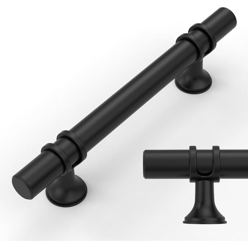 2 Stück Küchenschrankgriffe Schwarz 96mm, Aluminiumlegierung, Möbelgriffe Mit Schrauben, Für Schubladen, Schränke Und Kleiderschränke