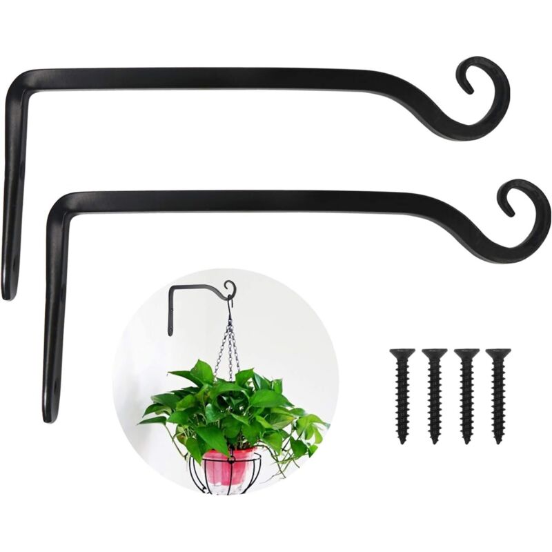 2er-set Wandhalterungen Für Hängende Pflanzen Aus Eisen, 25,4 Cm