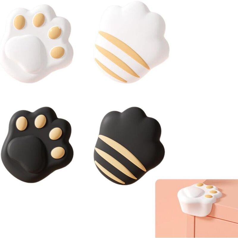 4 Stück Tischkantenschutz, Baby-tischkantenschutz, Möbelschutz Eckschutz Für Tisch, Niedlicher Eckenschutz, Selbstklebender Kantenschutz Für Tische (schwarz, Weiß)