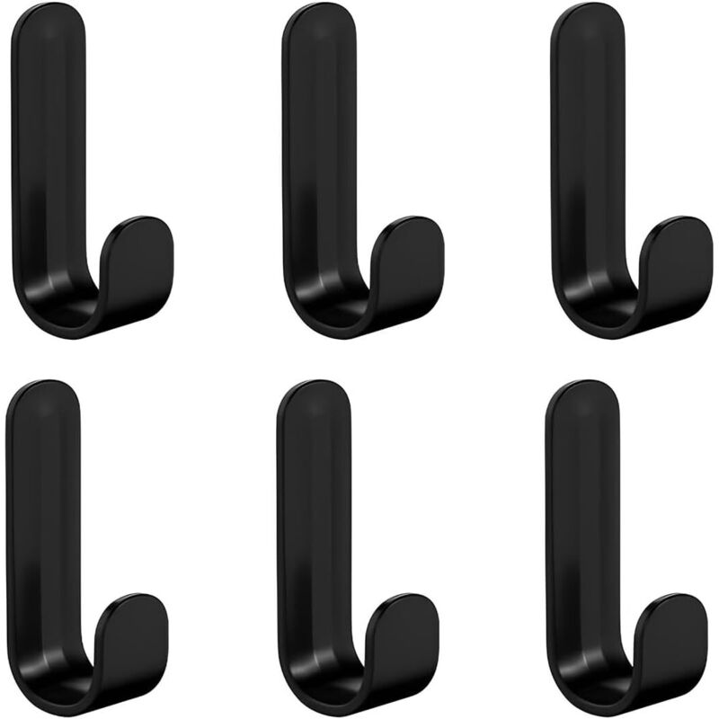 6er Set Selbstklebende Wandhaken, Handtuchhaken, Ohne Bohren, Für Badezimmer Und Küche (schwarz)