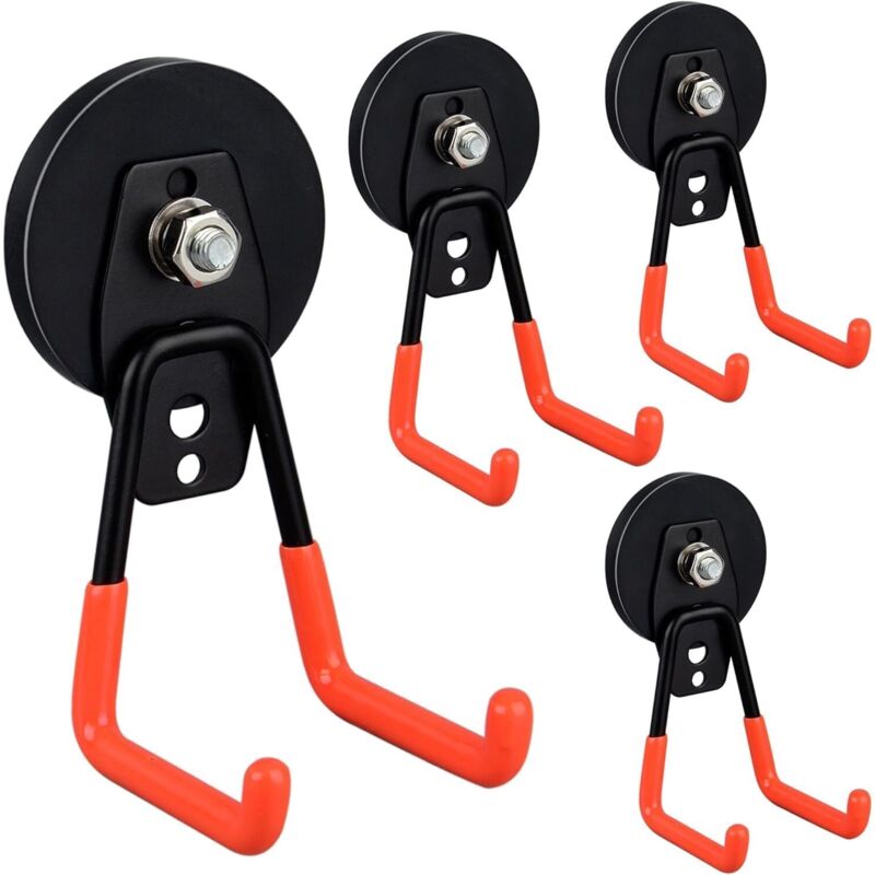 Robuste Magnetische Haken Für Garage, Starke Magnethaken Für Bohrmaschine, Schläuche, Garage, Werkstatt, Magnetische Aufbewahrungshaken Für Innen- Und Außenbereich (4 Stück)