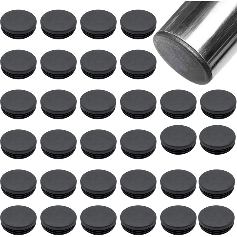Kunststoffstopfen Für Rundrohre, Schwarz, 32 Stück, Stuhlbein-endkappen, 19 Mm, Gummi-fußkappen Für Stahlrohre, Stühle, Möbel Und Metallgestelle (19 Mm)