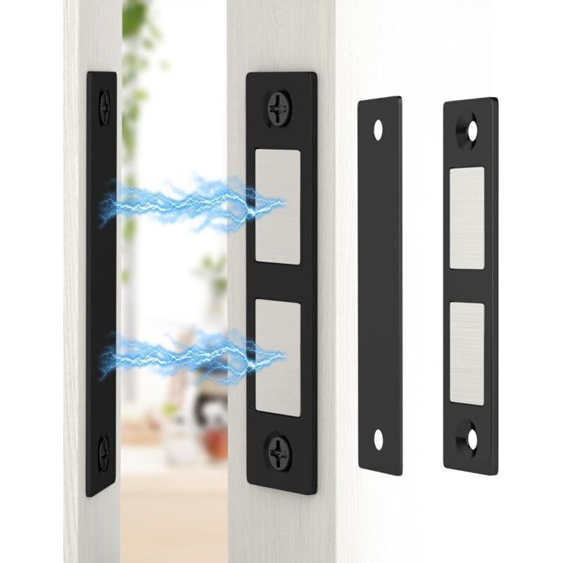 Ultra Dünne Starke Magnetische Schranktürverriegelung 13kg, 2er-pack Magnetverschluss Für Schiebetüren, Magnetschnapper Für Küchenschrank, Schubladen Und Möbel, Schwarz