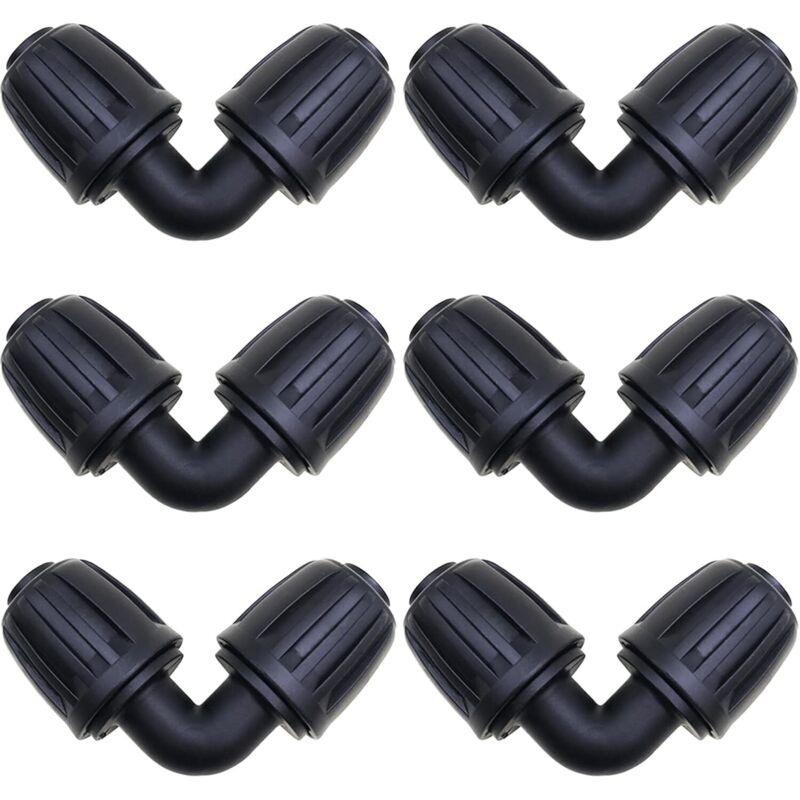 Bewässerungszubehör, 6 Stück Gewinkelte Verbinder, 16 Mm Bewässerungsanschluss, Gartenschlauchverbinder Für Pe-gartenschläuche
