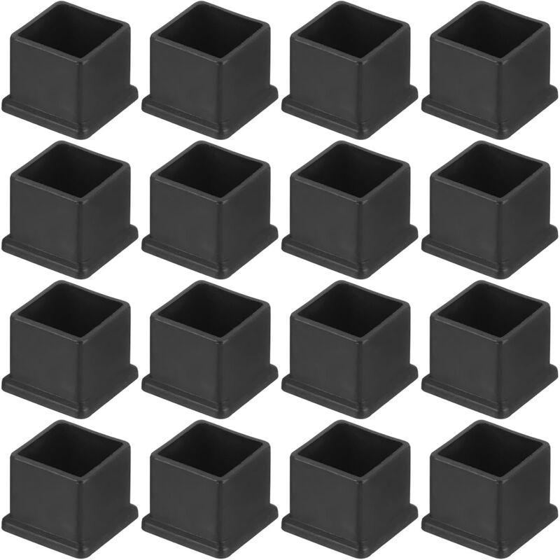 16 Stück Quadratische Pvc-stuhlbein-gleiter, 30 Mm X 30 Mm Außendurchmesser, Schwarz, Zum Schutz Von Möbel- Und Tischbeinen, Stuhlbeinkappen Und Bodenschutz