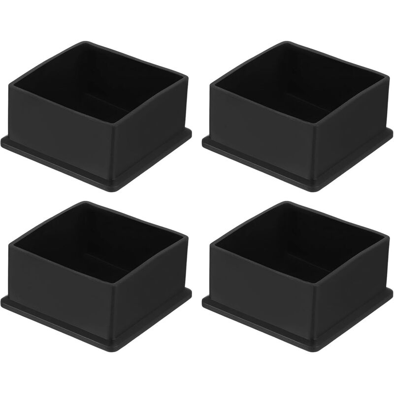 4 Stück Quadratische Pvc-stuhlbein-gleiter, 60 Mm X 60 Mm Außendurchmesser, Schwarz, Bodenschutz Für Tisch- Und Möbelbeine, Möbelkappen