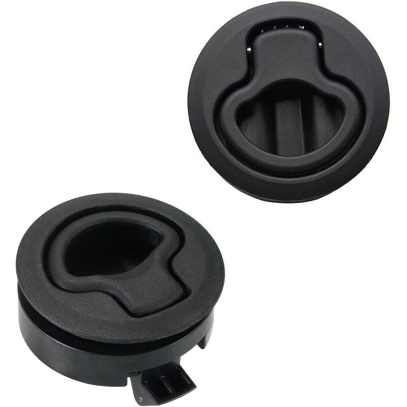 Loquet De Trappe Loquet Verrouillage En Alliage De Zinc Hatch Verrou Slam Flush Pull Hatch Porte Affleurante Tirer Trappe Slam Loquet Für Yacht Anhänger Camper Deck Luke Tür Schrank, Schwarz 2