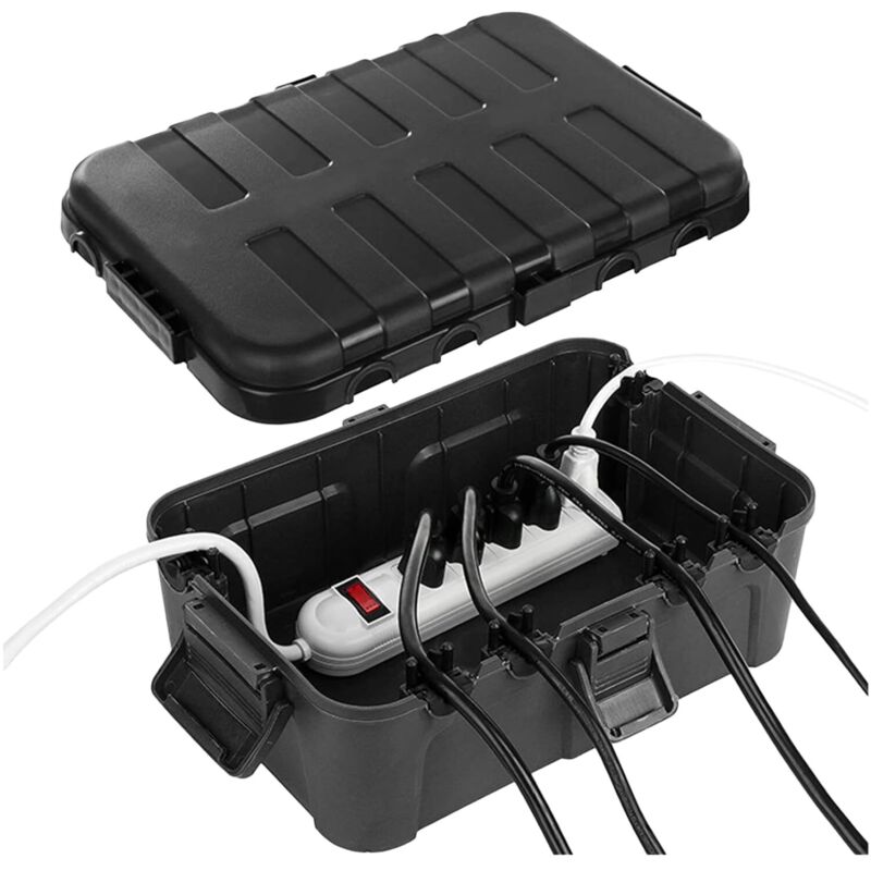 Wasserdichte Kabelbox (34,5 X 24 X 12 Cm) – Ip54, Wetterfest, Ideal Zum Schutz Von Verlängerungskabeln, Mehrfachsteckdosen Und Gewinkelten Steckern
