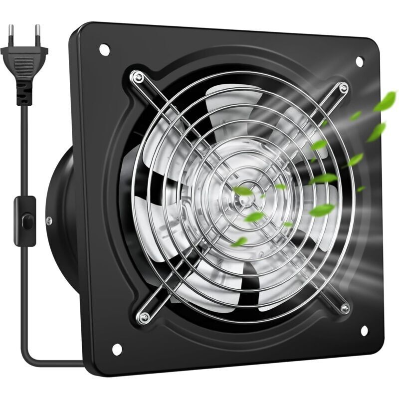 150 Mm Warmluftabsauger 525m³/h – Leistungsstark, Leise Und Effizient Mit Rückschlagklappe Zur Feuchtigkeitsprävention Und Kühlung, Ideal Für Küche Und Badezimmer, Schwarz