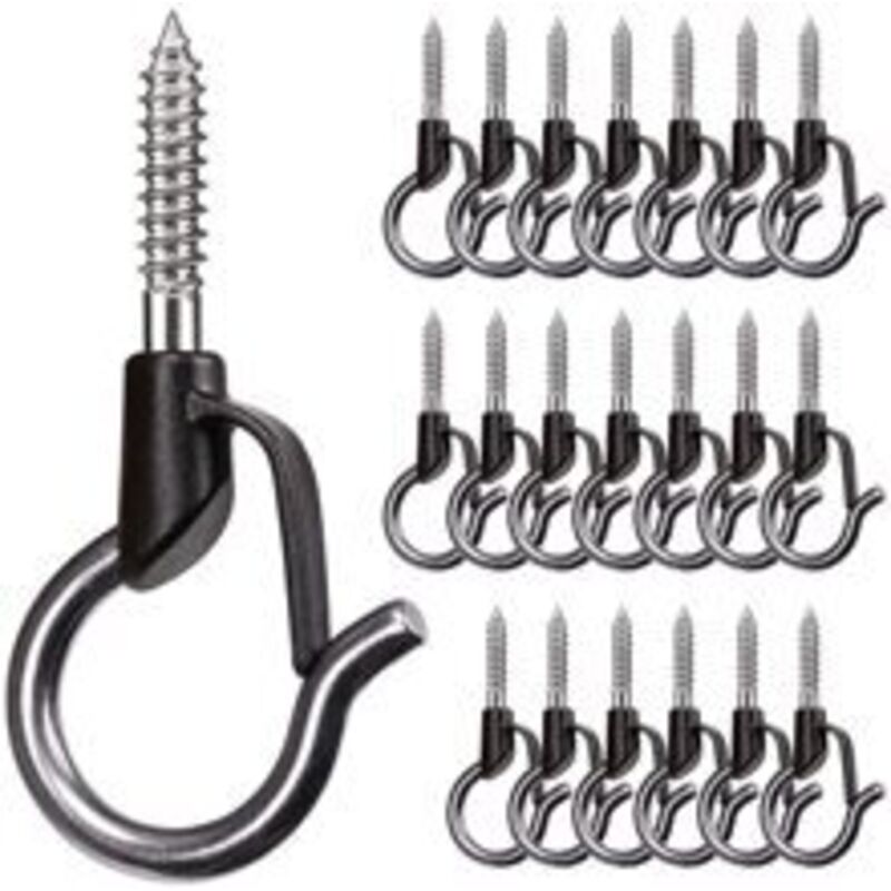 40er Set Edelstahl-aufhängehaken Mit Schrauben Für Garage, Silvesterparty, Außenbereich – Einfaches Abnehmen Von Lichterketten Und Led-lichtern, Tragkraft 18 Kg