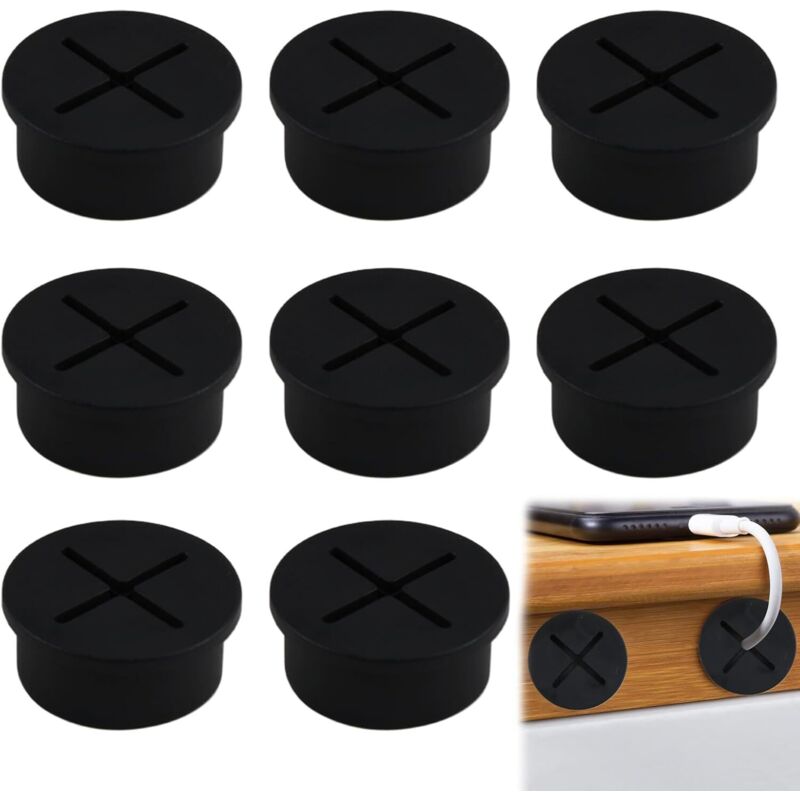 Satz Flexibler Silikon-kabeldurchführungen Mit 25 Mm Durchmesser, Schreibtisch-kabeldurchführungen, Perfekt Für Das Kabelmanagement, Ideal Für Computerarbeitsplätze Zu Hause Und Im Büro.