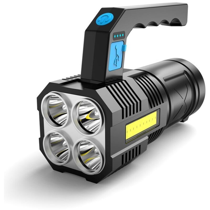 Extrem Leistungsstarke, Wiederaufladbare Led-taschenlampe, Wasserdichte Arbeitsleuchte Mit 4 Modi, Tragbare Notfall-taschenlampe Für Wandern, Angeln Und Camping