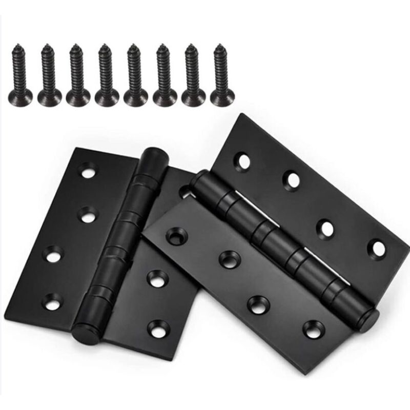 2 Stück Schwarze Edelstahl-kugellager-türscharniere, Faltbare Türscharniere Für Möbel, Scheunentore Und Garagen, Inklusive Schrauben