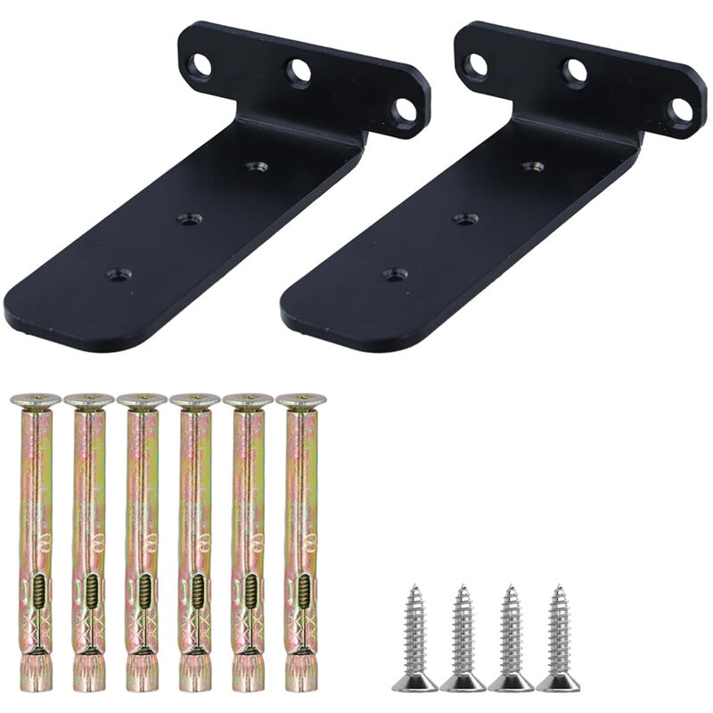 2er-set Regalträger Für Schwebende Regale, L-förmige Winkel Für Wandregale, Unsichtbare Regalbefestigung (schwarz, 15 Cm)