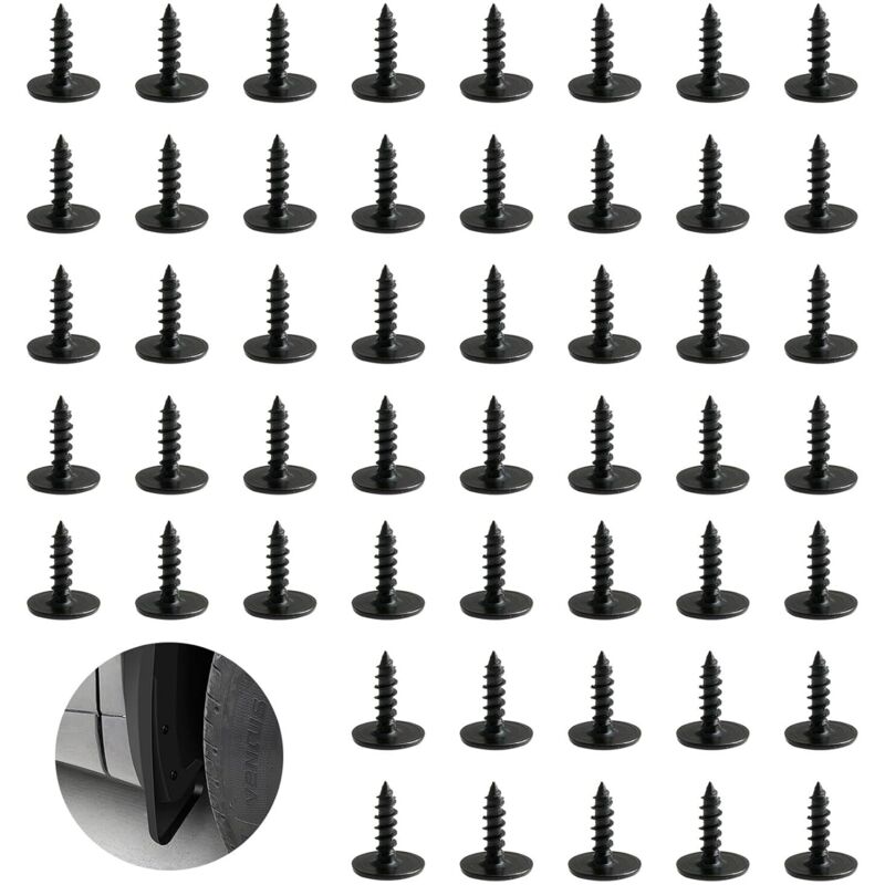50er Set Selbstschneidende Schrauben M5 X 16 Mm, Hochwertiger Manganstahl, Rost- Und Korrosionsbeständig, Geschärftes Gewindedesign, Kompatibel Mit Mehreren Autos (schwarz)