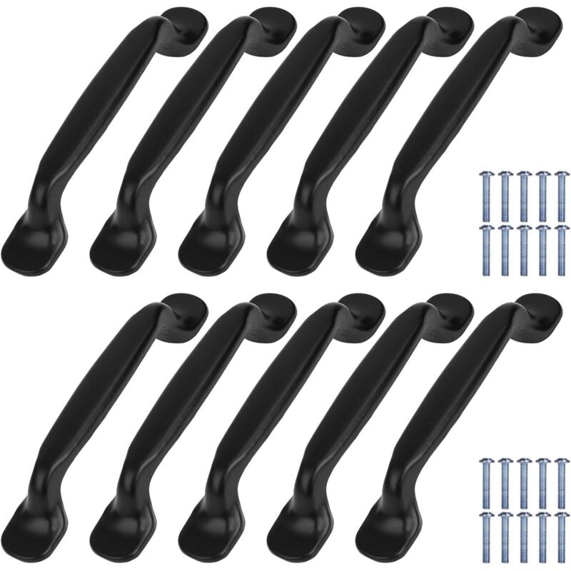 10er Pack Schwarze Türgriffe Für Küchenschränke, Möbelgriff Mit Schrauben Für Küche, Schlafzimmer, Schrank Und Schublade, Aluminiumlegierung-knauf, Lochabstand 96 Mm