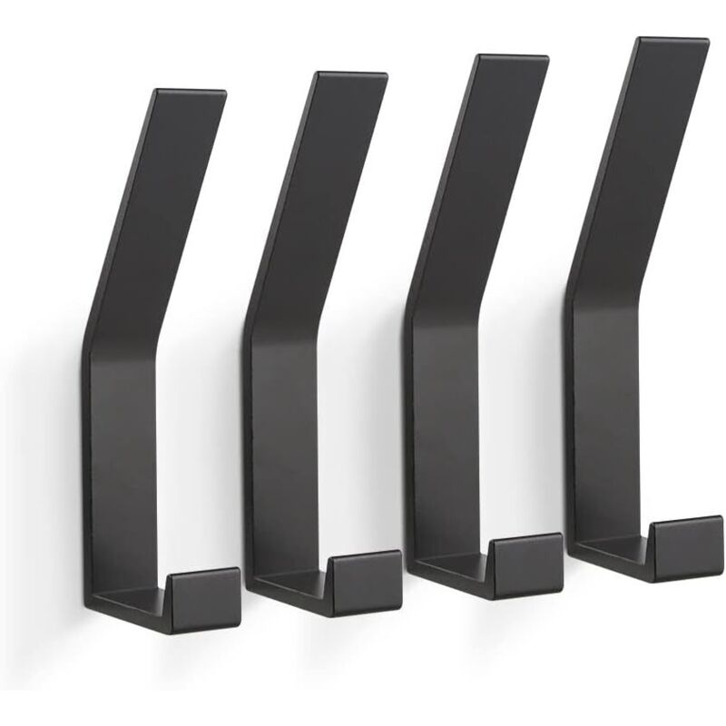 4er-pack Wandhaken, Garderobenhaken Mit Unsichtbaren Schrauben, Moderne Haken Für Jacken, Mäntel, Kleidung, Schals, Handtaschen Und Mehr (schwarz)