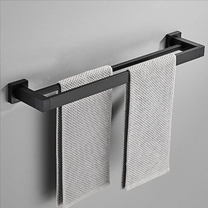 Selbstklebender Wand-handtuchhalter Aus Aluminium, Schwarz, Ohne Bohren, Für Küche Und Bad, 30 Cm