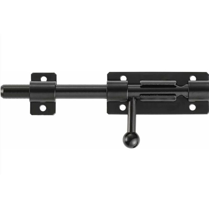 Robuste Sicherheitstürschloss Mit Schieberiegel Und Vorhängeschlossöffnung, 304 Edelstahl, Mattschwarz, 8 Zoll (200 Mm) Länge