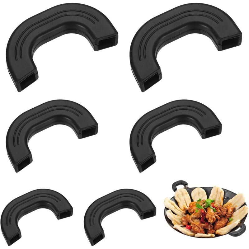 3 Paar Universelle Topfgriffe, Hitzebeständige Silikon-topfdeckelgriffe Für Woks, Pfannen, Kochfelder Und Gusseisen-topflappen (schwarz, 3 Größen)
