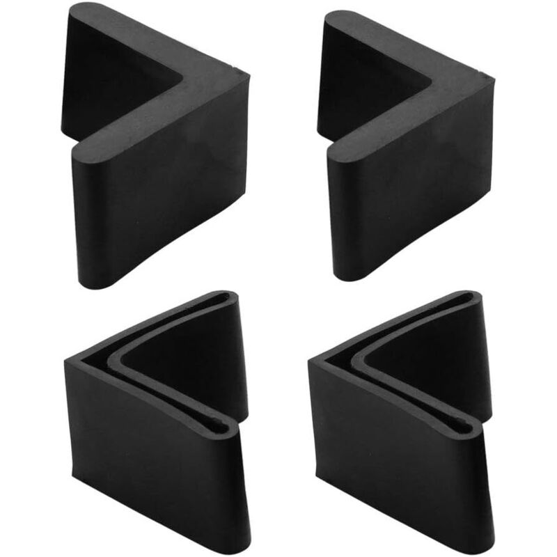 Noir 4er-pack Tischfußkappen Aus Gummi Für Eckige Metallmöbelbeine, Schutzabdeckungen Für Tische Und Stühle, 25 X 25 Mm