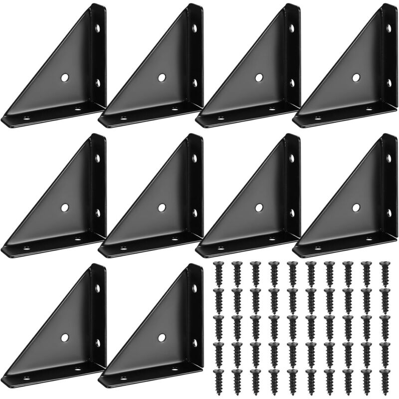 10 Schwarze Metallwinkel Im 90-grad-winkel Für Holzmöbel, Tische Und Schränke.