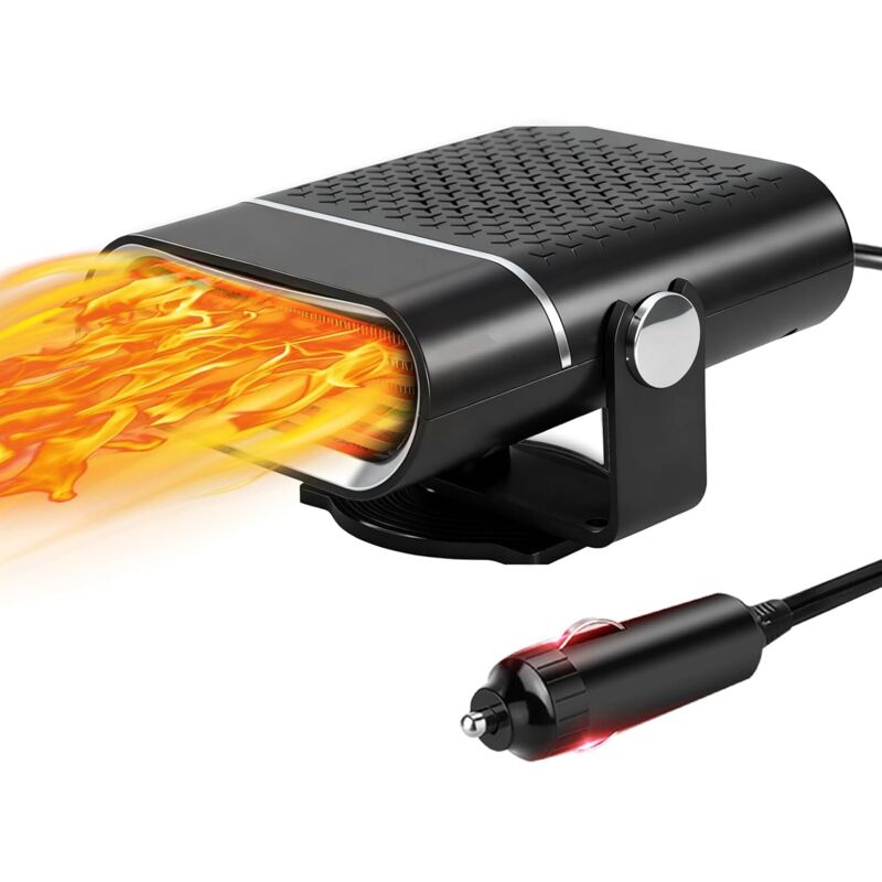 12v Autoheizung 200w: 2-in-1 Schnellheizung Und Lüftung, Tragbarer Entfroster Und Eiskratzer Für Die Windschutzscheibe Mit Zigarettenanzünderstecker, Ideal Für Autos, Suvs, Lkw Und Wohnwagen