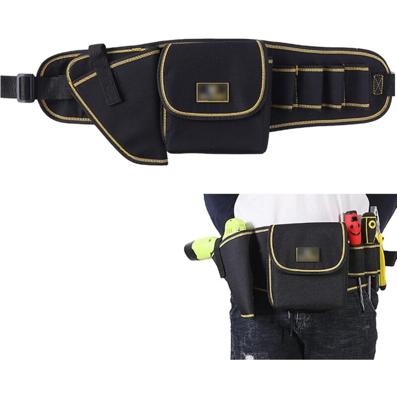Professioneller Werkzeuggürtel, Wasserdichtes Oxford-gewebe, Verstellbarer Gürtel, Werkzeug-organizer Mit 1 Tasche, 1 Fach Für Bohrmaschine, 1 Hammerhalterung, 4 Werkzeugöffnungen
