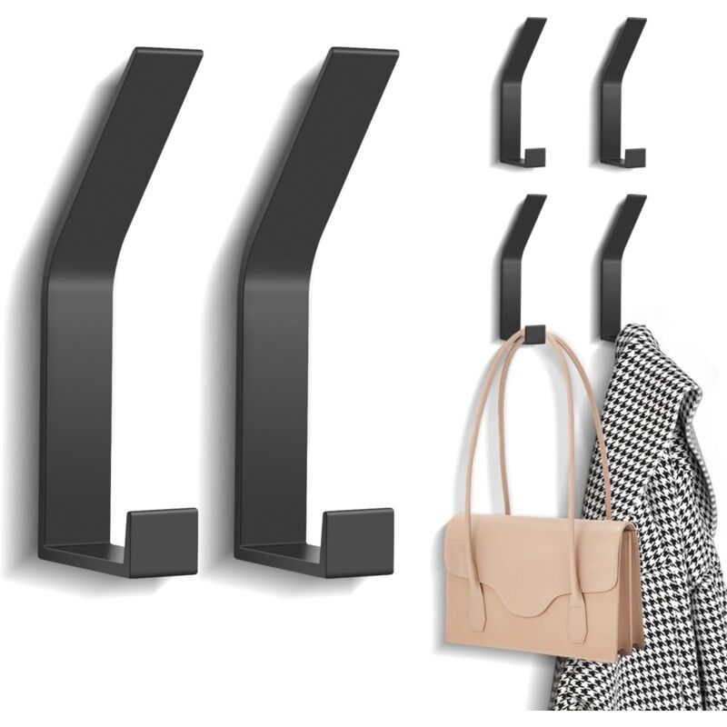 6er Set Wandhaken, Garderobenhaken Mit Unsichtbaren Schrauben, Moderne Kleiderhaken Für Jacken, Mäntel, Kleidung, Schals, Handtaschen Und Mehr (schwarz)
