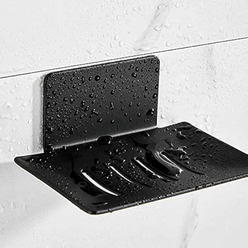 Wandmontierte Seifenablage Ohne Bohren, Duschseifenhalter Aus Edelstahl, Selbstklebender Seifenspender Aus Inox Zur Aufbewahrung Von Schwämmen, Bürsten Und Seife Für Badezimmer, Küche Und Balkon (schw