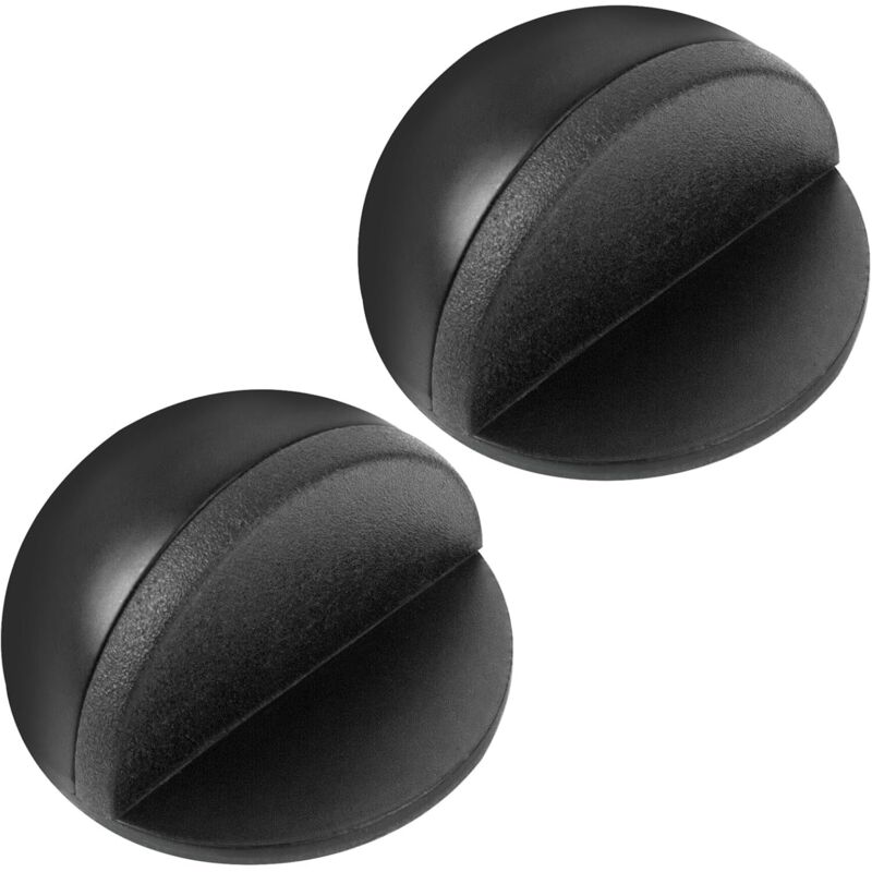 Klebe-türstopper, 2 Stück Edelstahl-türstopper, Bodentürstopper Mit Gummipuffer, Selbstklebender Türstopper Für Den Innenbereich, Schutz Für Türen Und Wände (schwarz)