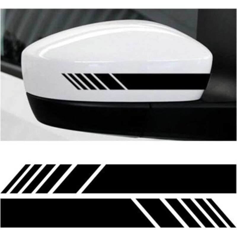 2 Stück Reflektierende Aufkleber Für Autospiegel, Reflektierende Streifen Für Seitenspiegel, Personalisierte Aufkleber, Seitenstreifen-aufkleber Für Autos (schwarz)