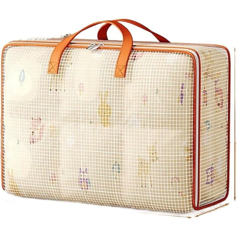 Extra Großer, Wasserdichter Pvc-netzaufbewahrungsbeutel Für Kleidung, Bettdecken Und Bettwäsche, Transparenter Reiseorganizer Mit Großem Fassungsvermögen, 73 X 31 X 52 Cm