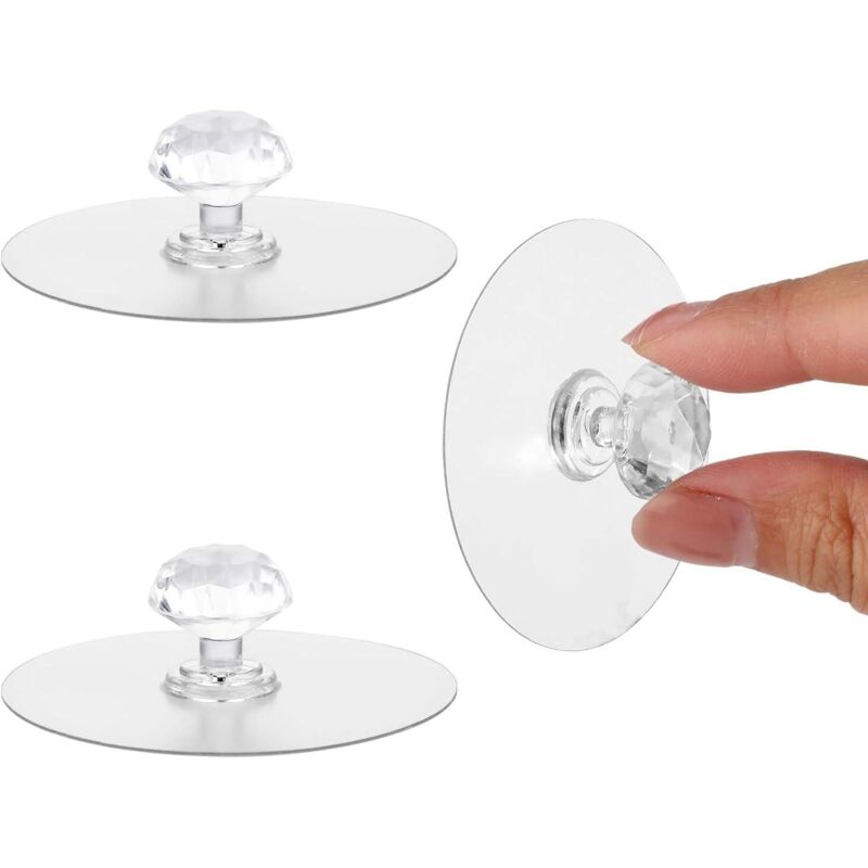 5cm 2er-set Transparente Schubladengriffe In Diamantform Für Schrank, Küche, Badezimmer, Kommode, Möbel, Tür, Fenster, Abnehmbare Aufkleber