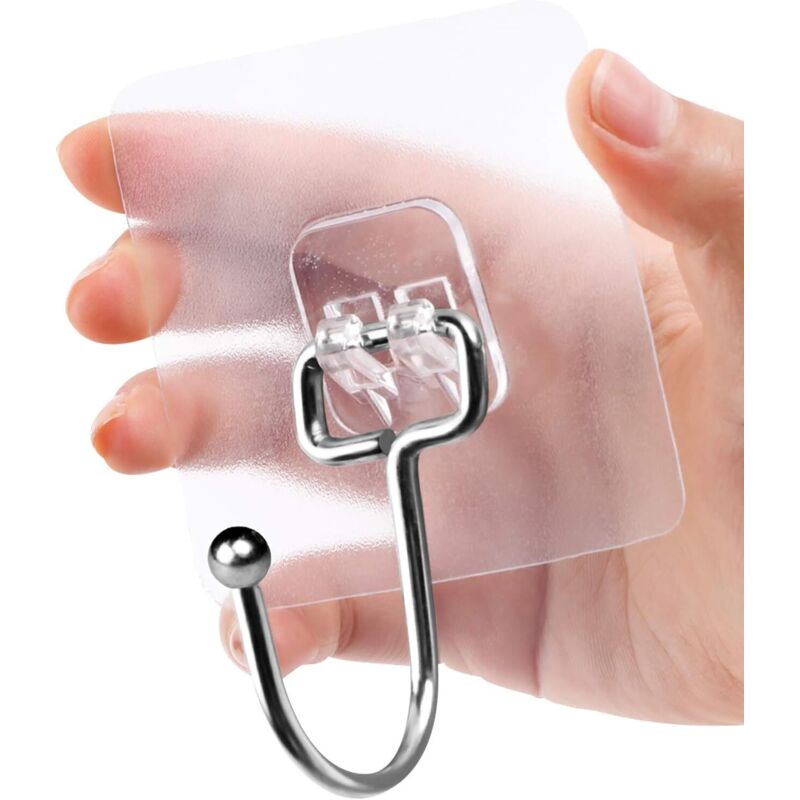 Transparente Klebehaken, 8 Stück Wasserdichte Heavy-duty-klebehaken, 20 Kg (max.) Tragkraft, Für Bad, Zimmer, Küche, Tür, Wand Und Kühlschrank
