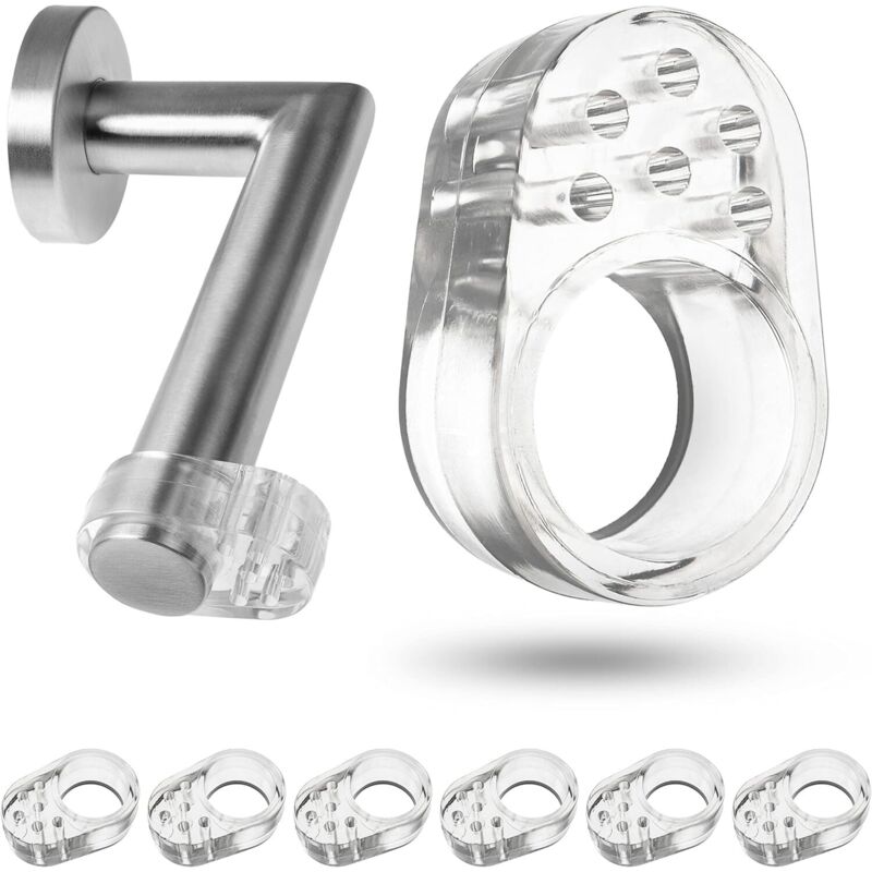 Türgriff-stopper, 6 Stück, Verhindert Beschädigungen An Wänden, Transparent, Ringe Mit Ø 18 Mm, Hergestellt Aus Flexiblem Silikon, Schutzpads Für Wände Gegen Fenstergriffe