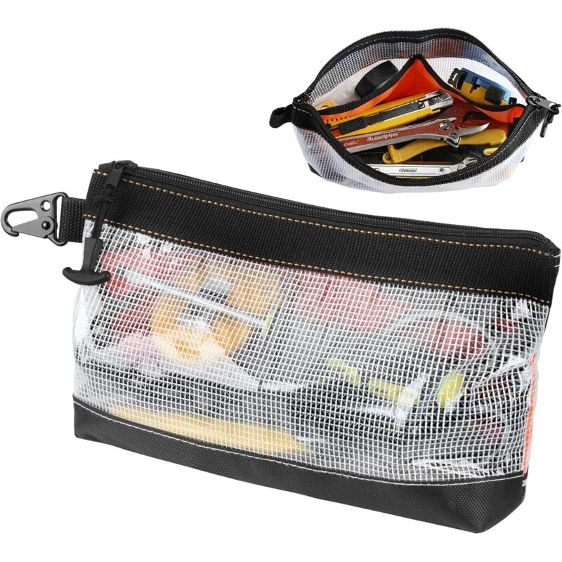 Transparente Pvc-werkzeugtasche Mit Reißverschluss, Wasserdicht Und Antistatisch, Metallhaken, Werkzeugbeutel