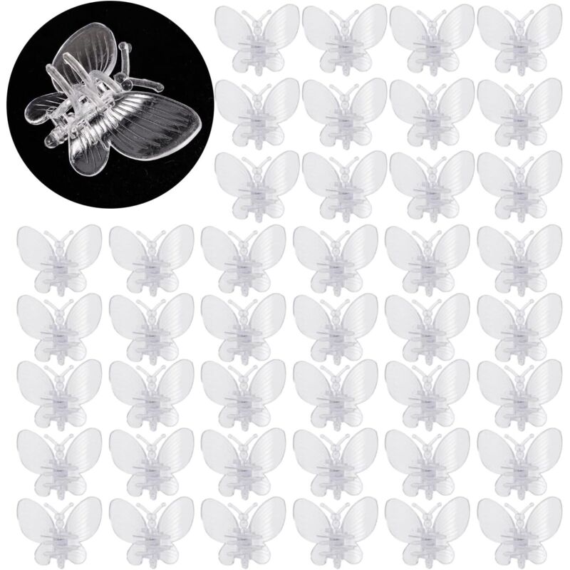 60 Stück Orchideenklammern Aus Kunststoff, Schmetterlings-orchideenclips Für Pflanzen, Pflanzenstützklammern, Orchideenhalter, Pflanzenklammern (transparent)
